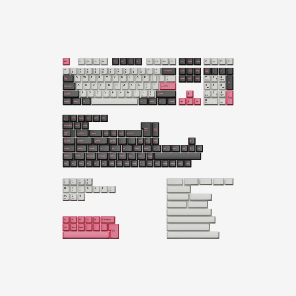 Keychron Cherry Profile Double - Shot PBT Full Set Keycaps (219 nasadek) - Dolch Pink 1